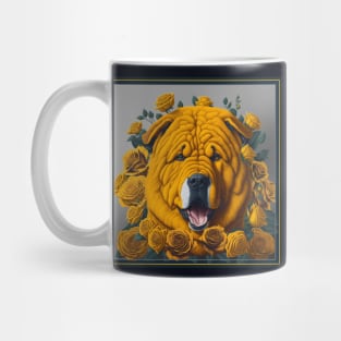 Chow Chow yellow roses 2 Mug